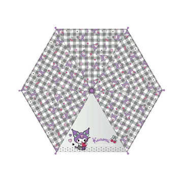 キャラクターキッズ傘40cm(セミオートろくろタイプ) クロミ チェック60039  ジェイズプランニング 子供用雨傘 キッズアンブレラ ジェイズプランニング【ラッピング不可商品】【送料無料 沖縄・一部地域を除く】